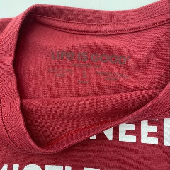Life Is Good T Shirt Men's Large Who Needs Mistletoe Christmas Red Long Sleeve - Picture 3 of 7